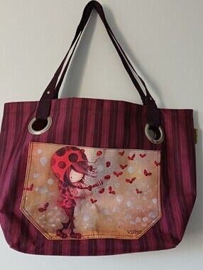 Large Whimsical KETTO Ladybugs Tote Bag